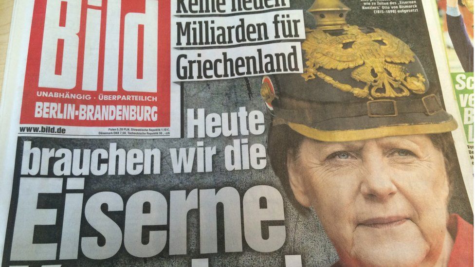 Front page of Germany's Bild newspaper on Tuesday