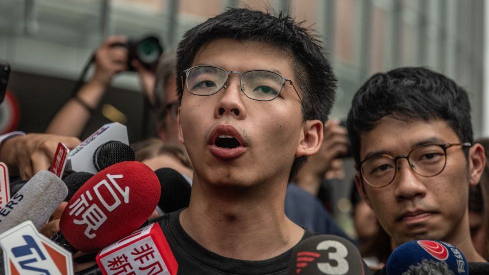 Hong Kong Joshua Wong Jailed Over Banned Tiananmen Vigil Bbc News