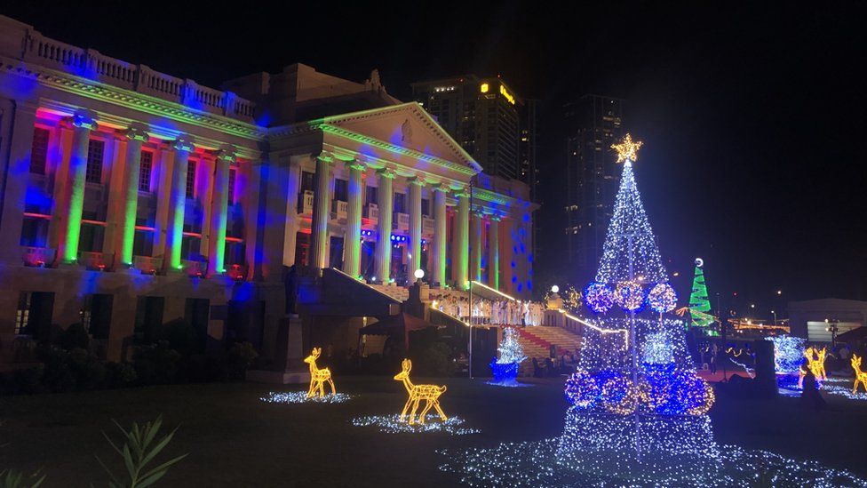 Christmas decorations at the Presidential Secretariat