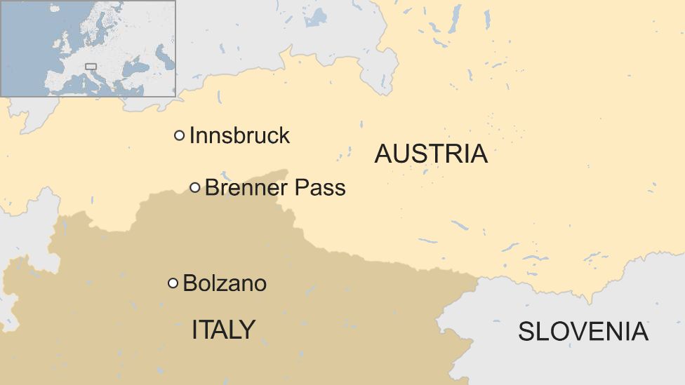 Map of Austrian border