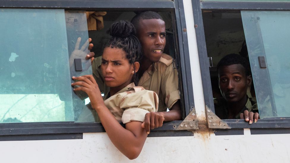 Young Eritreans back from a military training academy in Elabered, Eritrea - 2019