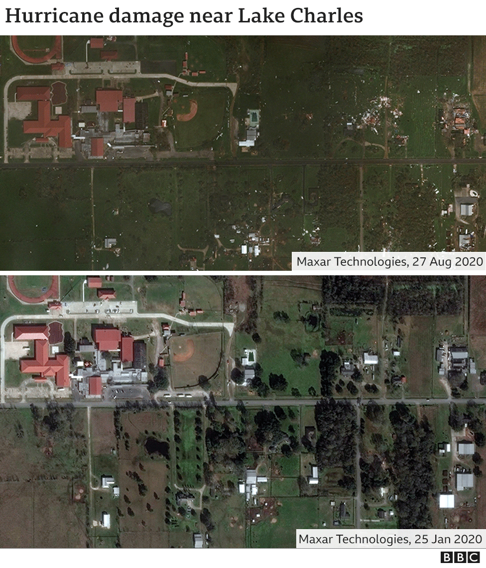 satellite images show damage