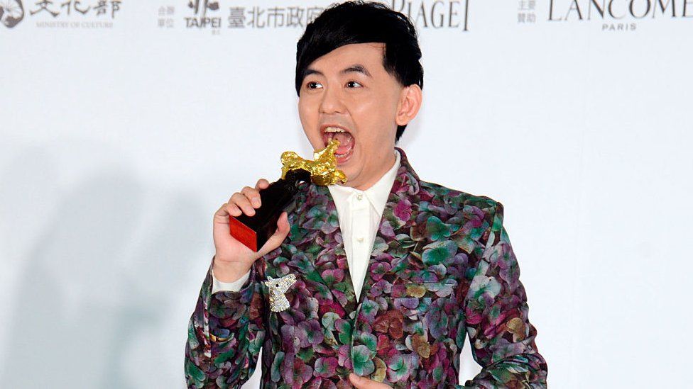 Mickey Huang at an awards ceremony in Taiwan