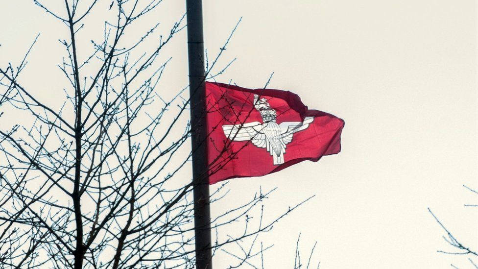 Parachute regiment flag in Londonderry