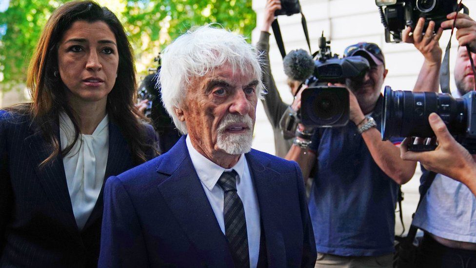 Bernie Ecclestone was met by photographers and camera crews as he entered court on Monday
