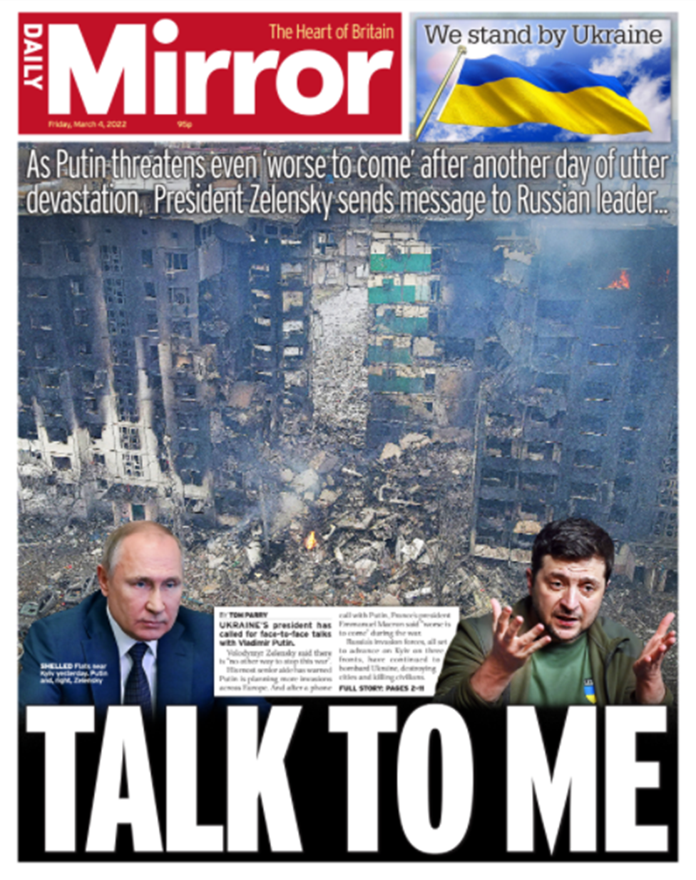 Daily Mirror front page 04/03/22