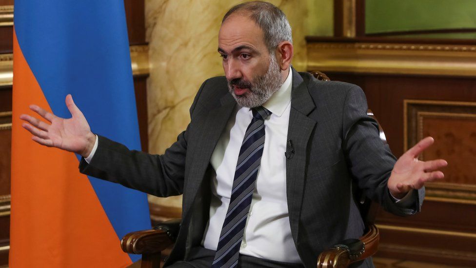 Armenian Prime Minister Nikol Pashinyan is pictured during an interview with Reuters in Yerevan, Armenia, 13 October, 2020.