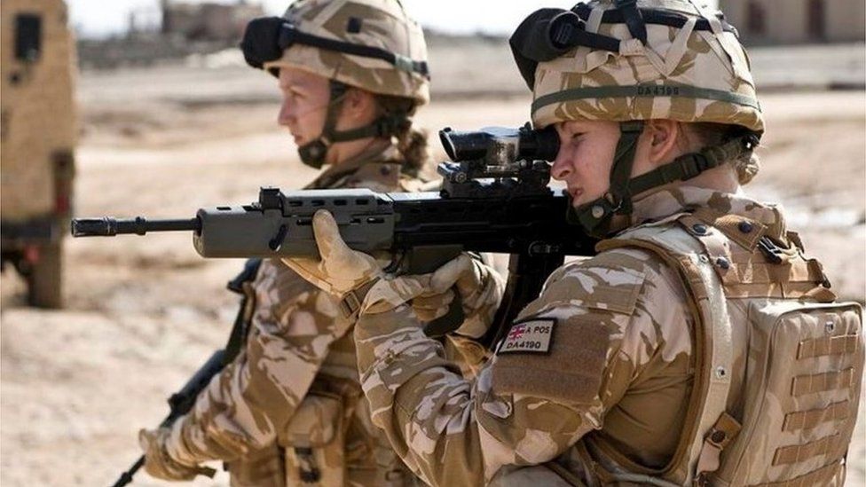 female soldier in combat