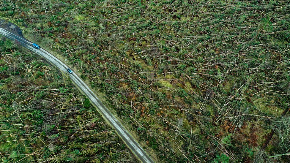 Storm damage, Scotland, January 2022