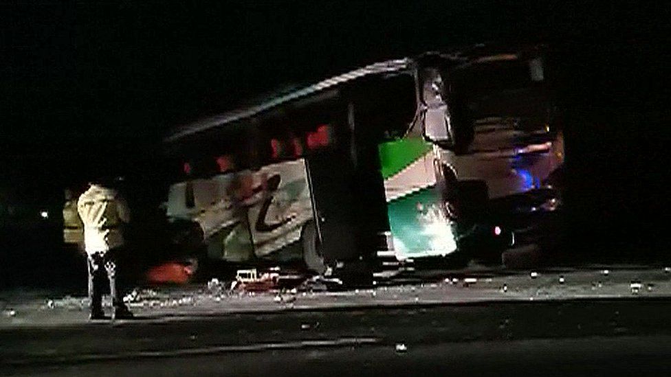 Indonesia Bus Crashes As Passenger Grabs Steering Wheel - BBC News