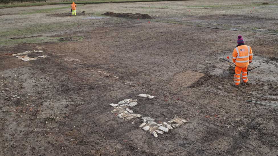 A couple of the stone-lined fireplaces found