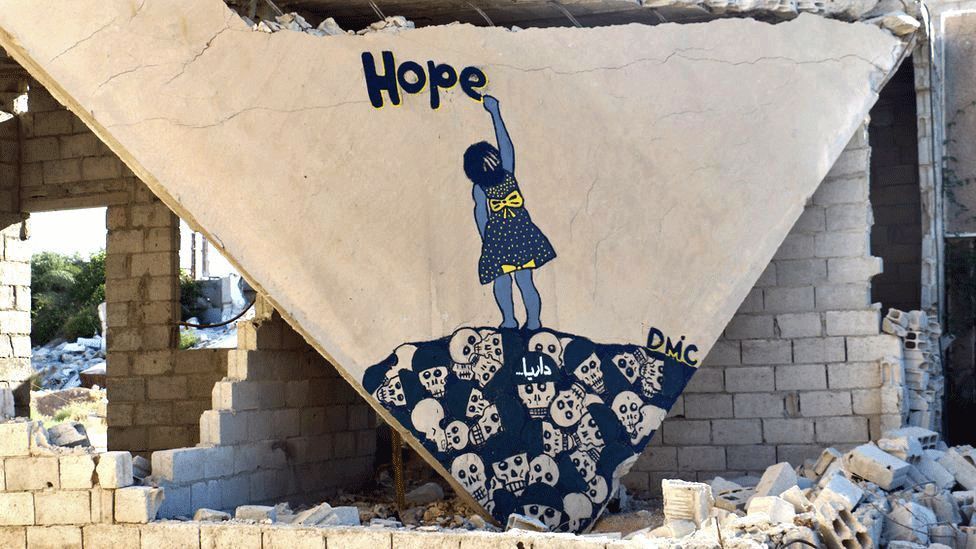 Image result for syrian banksy hope