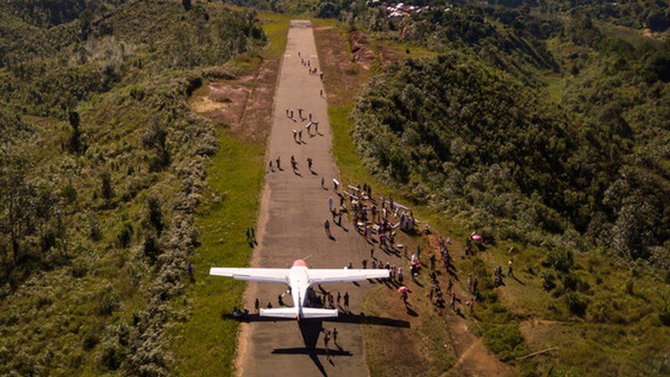 MAF aircraft on a runway in Madagascar