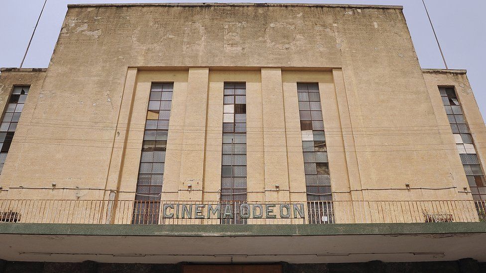 Odeon cinema facade in Asmara, Eritrea
