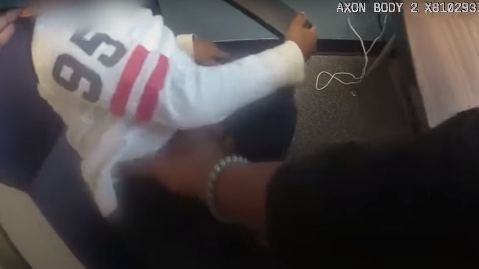 Still from bodycam released by Montgomery County Department of Police