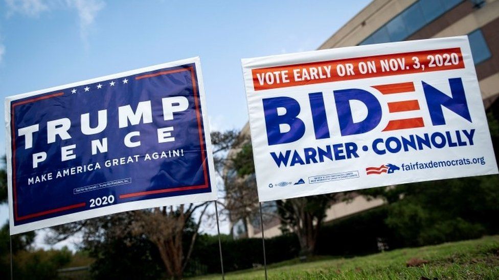 Campaign signs on display in Virginia, US