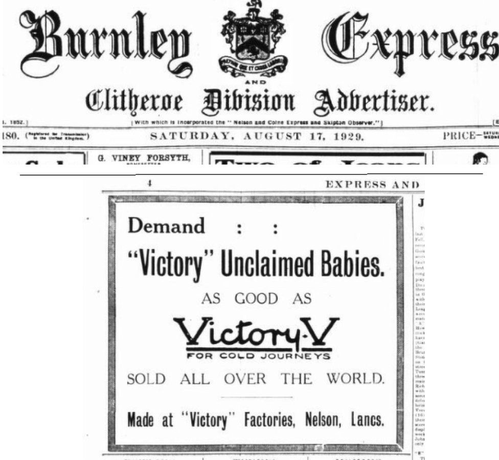 Ad from the Burnley Express
