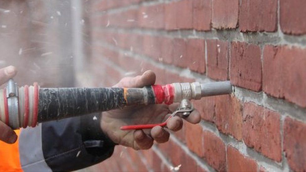 Drilling for wall insulation
