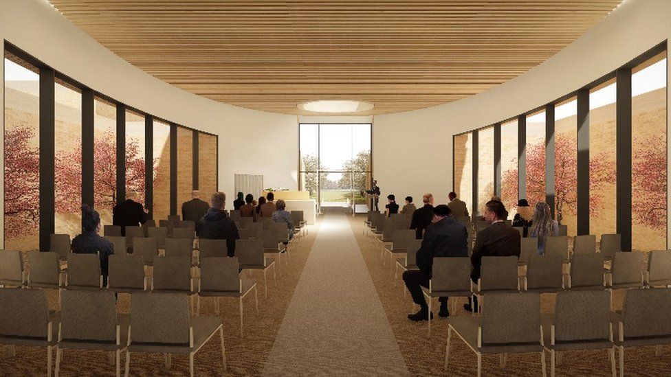 Artist's impression of what the inside of a new crematorium will look like