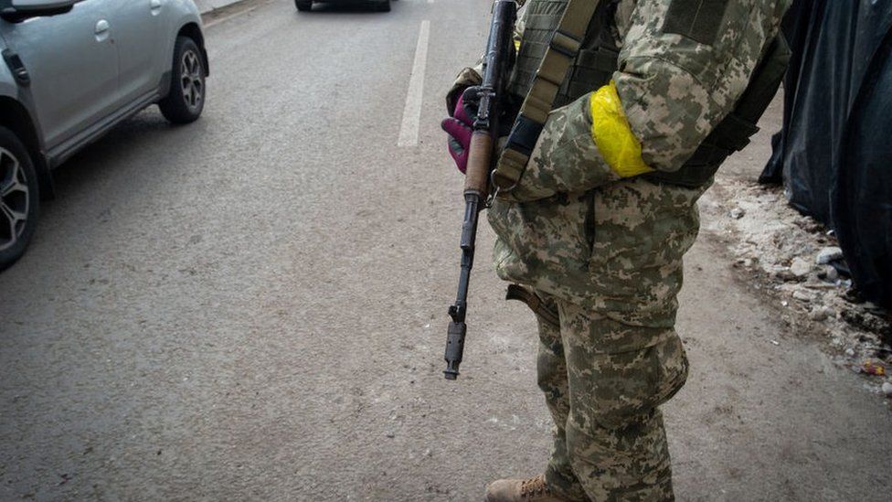 A checkpoint in Ukraine