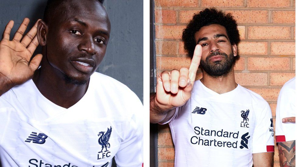 Liverpool FC white away kit 2019-20: Sadio Mane and stars model