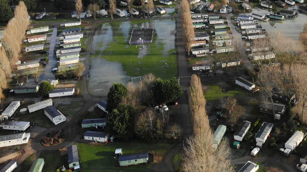 A flooded Billing Aquadrome