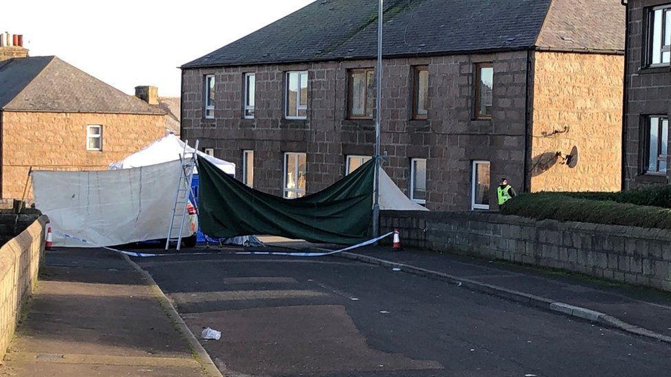 Police at scene of man's death in Peterhead