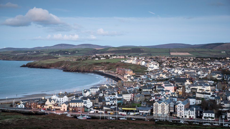 A general view of Peel, a town in the Isle of Man
