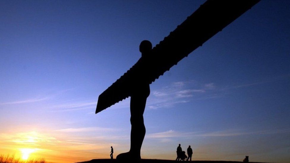 Angel of the North at sunset