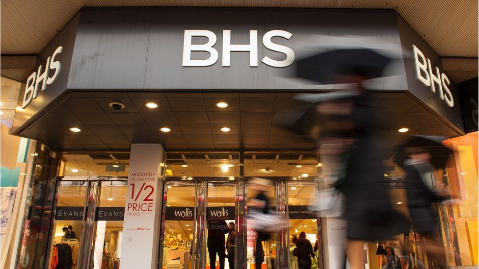 The entrance to a BHS store
