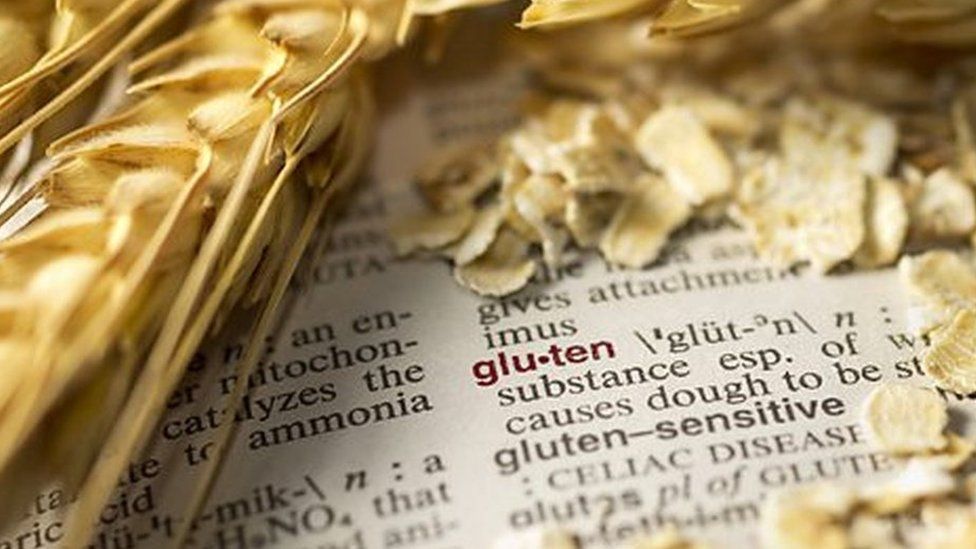 Gluten definition surrounded by grains