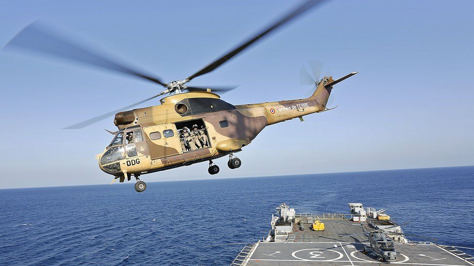 A French helicopter serving with Eunavfor-Somalia force