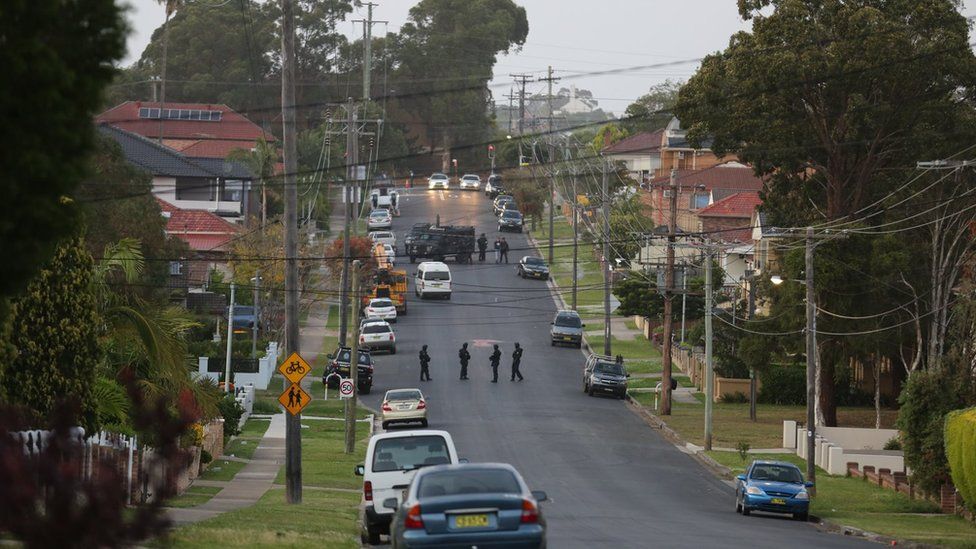 Counter-terror raids on a property at Merrylands in Sydney's west supplied by NSW Police
