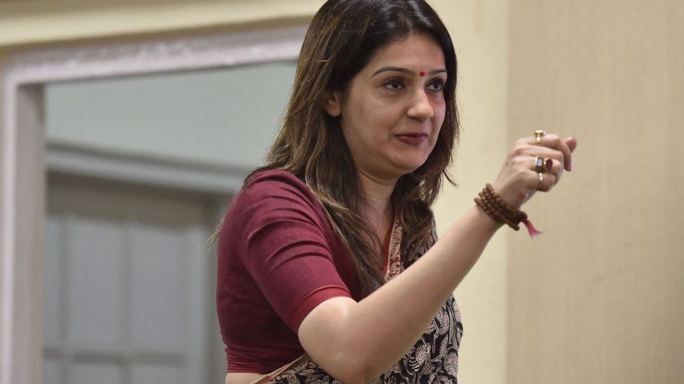 Congress spokesperson Priyanka Chaturvedi seen during a press conference on smart city project, at AICC on March 27, 2019 in New Delhi, India. (Photo by Sonu Mehta/Hindustan Times via Getty Images)