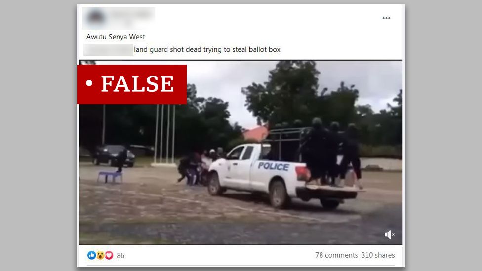 Screen grab of video labelled "false"