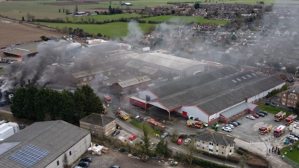 Heckington Major fire engulfs Roasting Company factory BBC News
