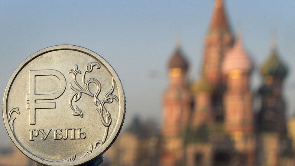 Russian ruble coin