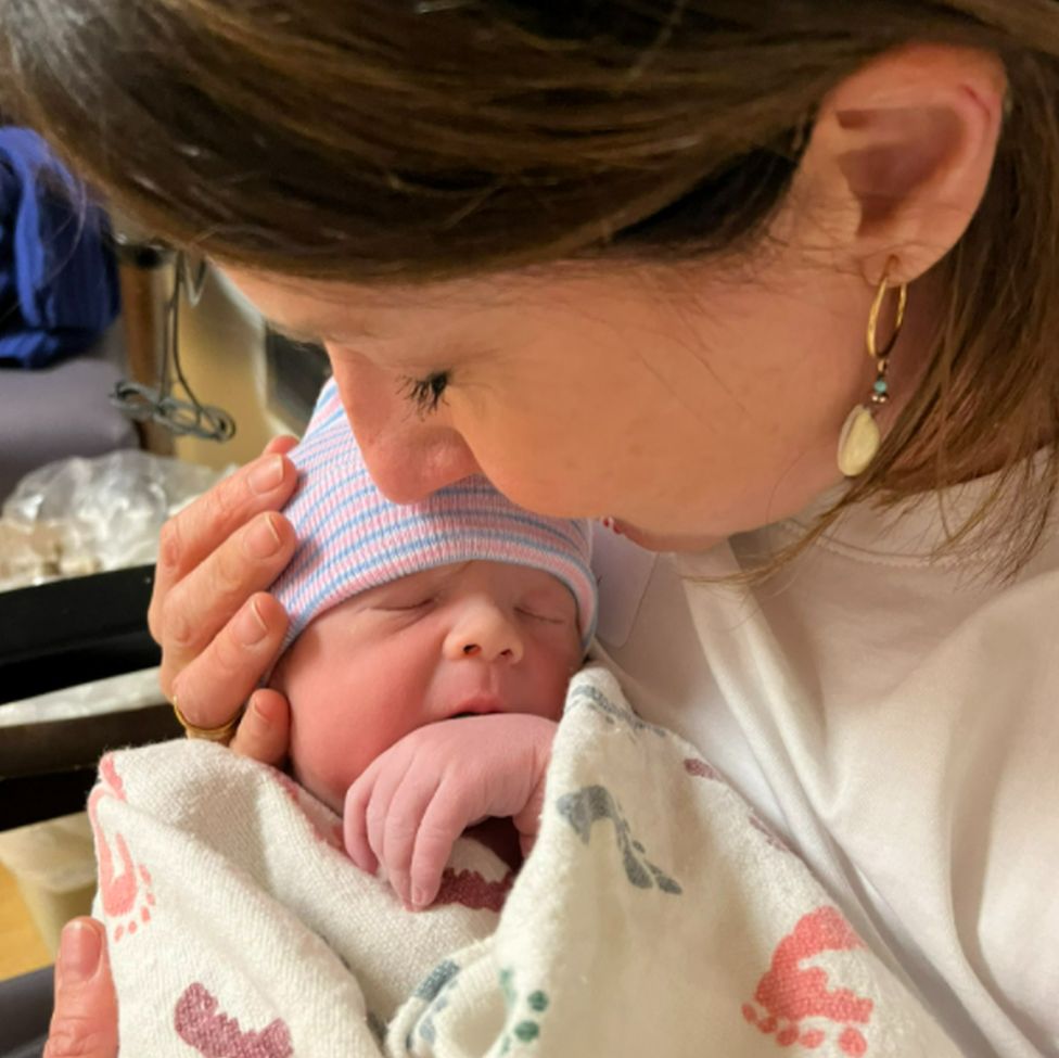 Liz Kendall and baby Henry