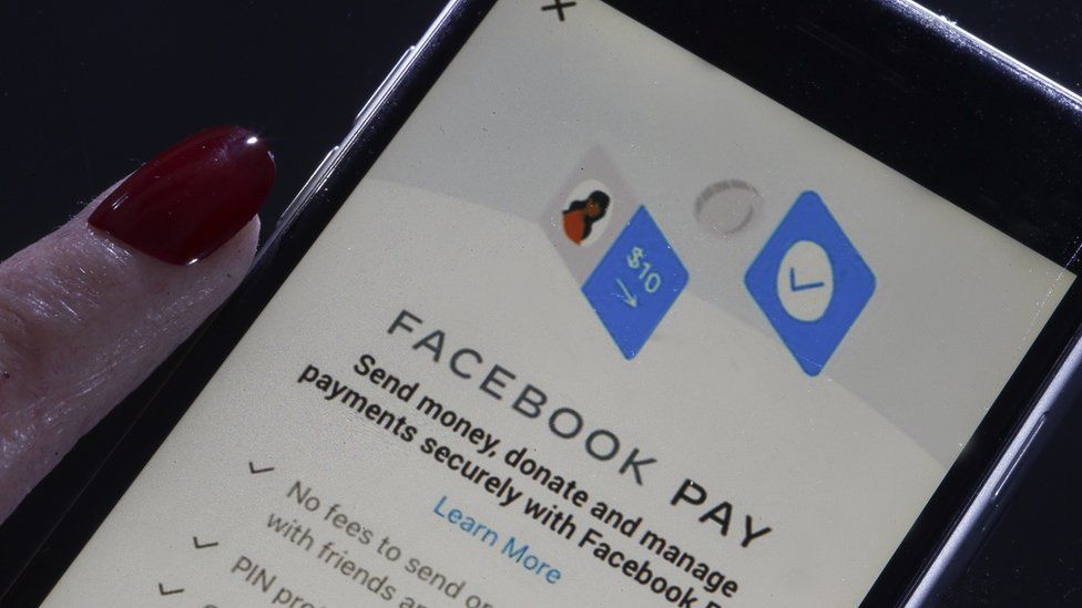 In this photo illustration, the Facebook Pay application home page is displayed on the screen of an iPhone on November 13, 2019 in Paris, France.