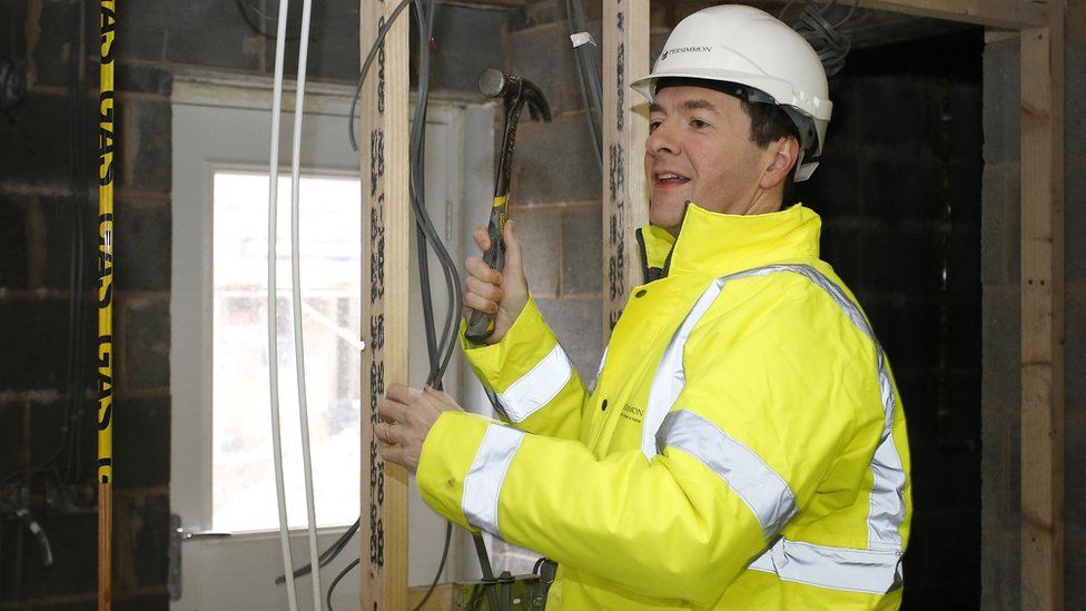 George Osborne visits a housing development in Cheshire