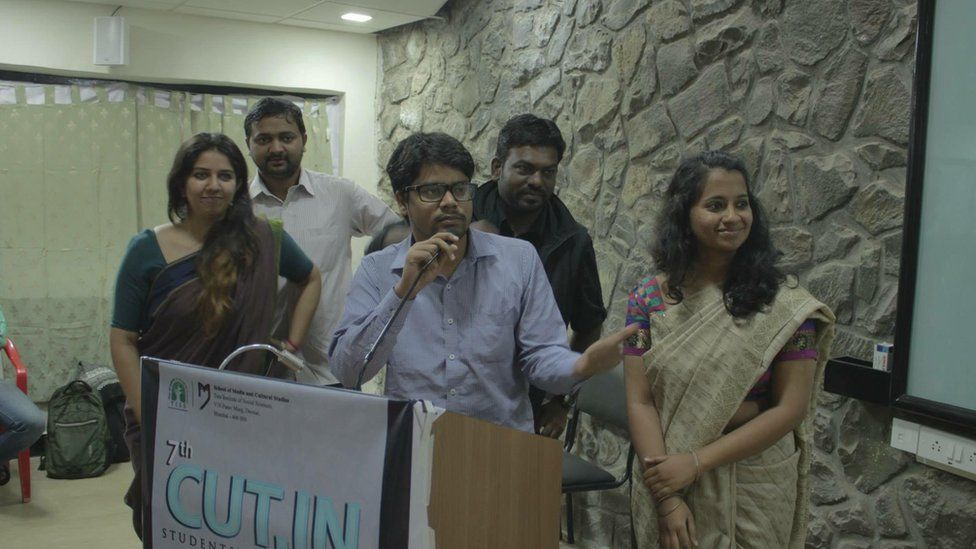 The group of students who made the film Caste on the Menu Card