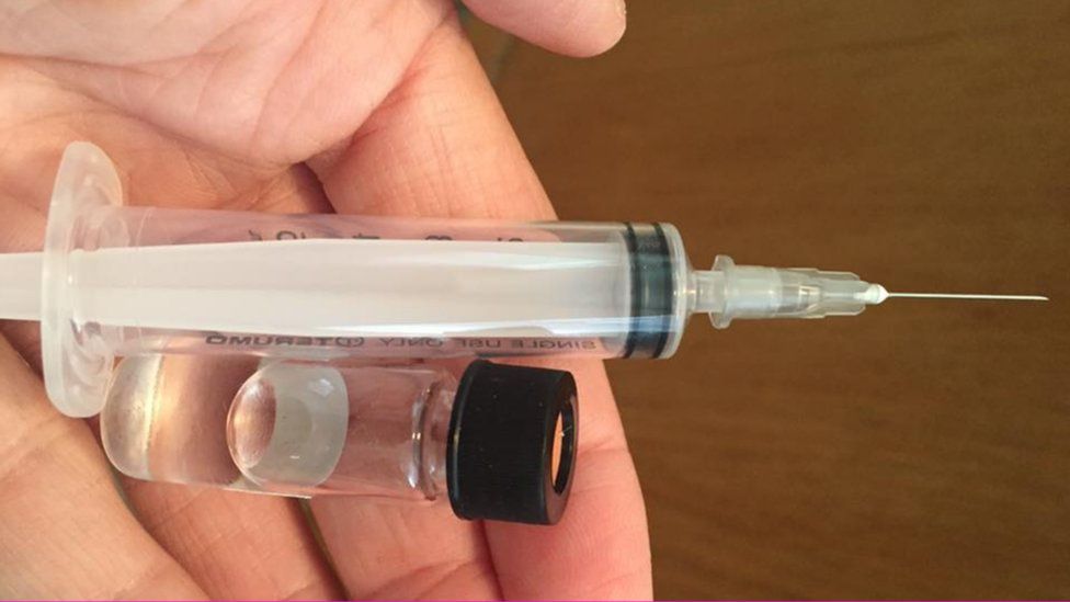 Syringe and vial of GcMAF