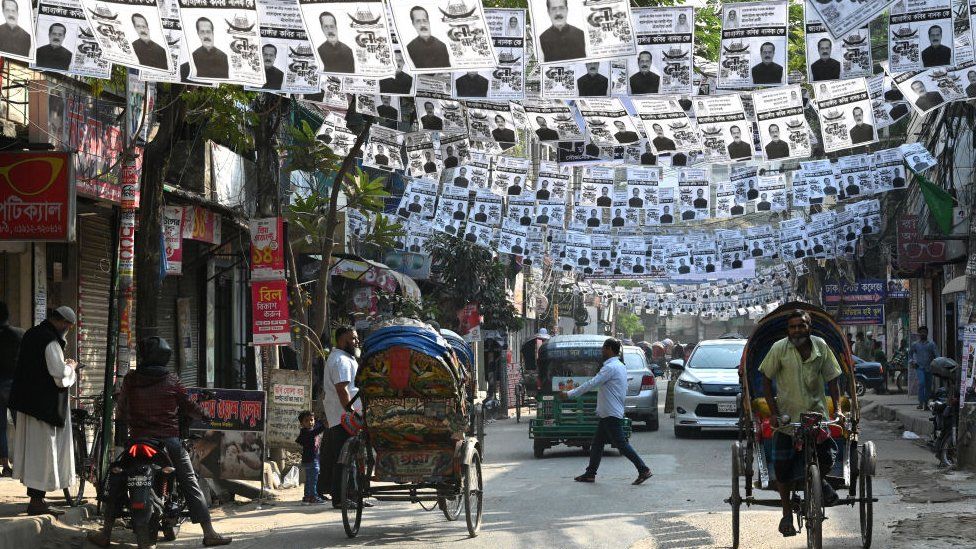 Election banners in the Bangladeshi capital Dhaka
