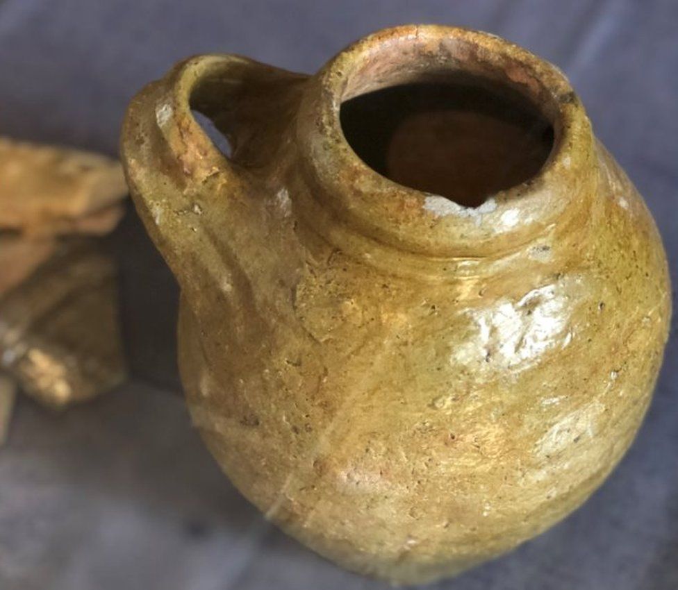 Medieval pot found in drain