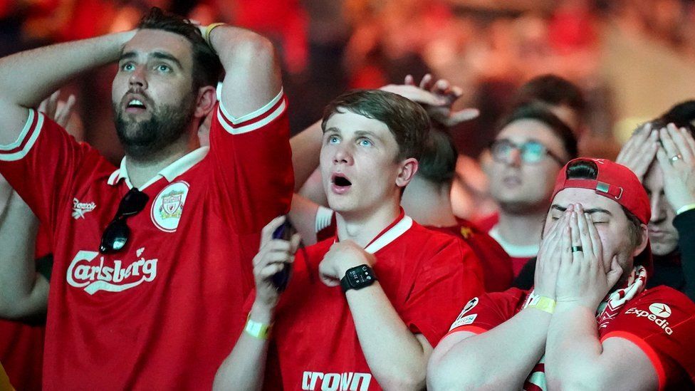 Liverpool fans watching the UEFA Champions League Final at the M^S Bank Arena in Liverpool