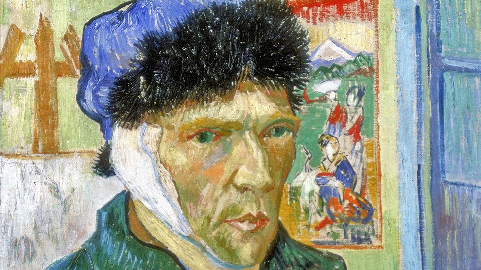Vincent van Gogh, autorretrato con venda en la oreja