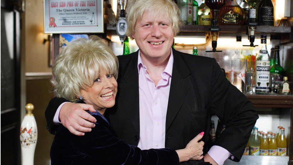 Peggy Mitchell and Boris Johnson