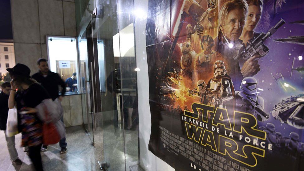 Star Wars: The Force Awakens poster on display in Algiers, Algeria