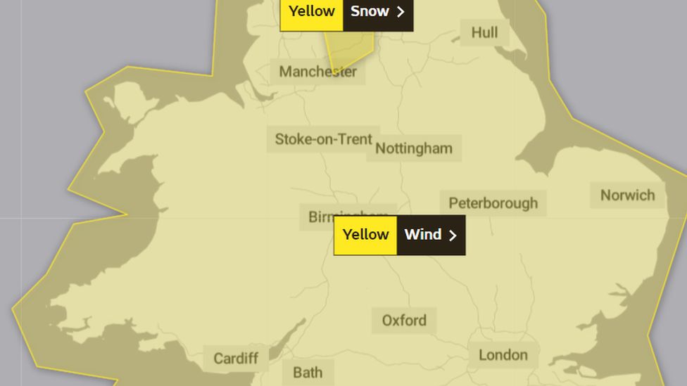 Wind warning map