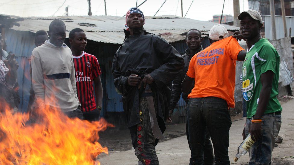 Odinga supporters in mathare